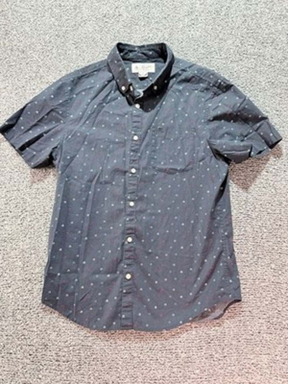 An Original Penguin, Preppy, Retro Revival, Casual Microprint Medium Blue Shirt
